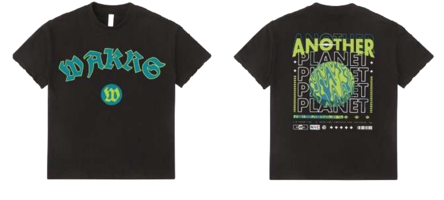 Green & Blue Another Planet Graphic Tee